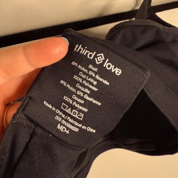 ThirdLove Women's Black 24/7 Classic Wireless Bra - Size M medium d cup - Picture 4 of 5